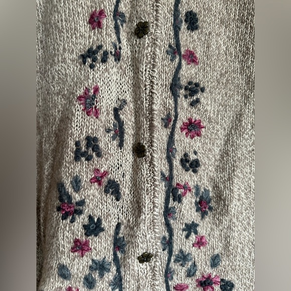 Vintage Northern Reflections Wool Blend Embroidered Cardigan Long Line - Picture 6 of 6